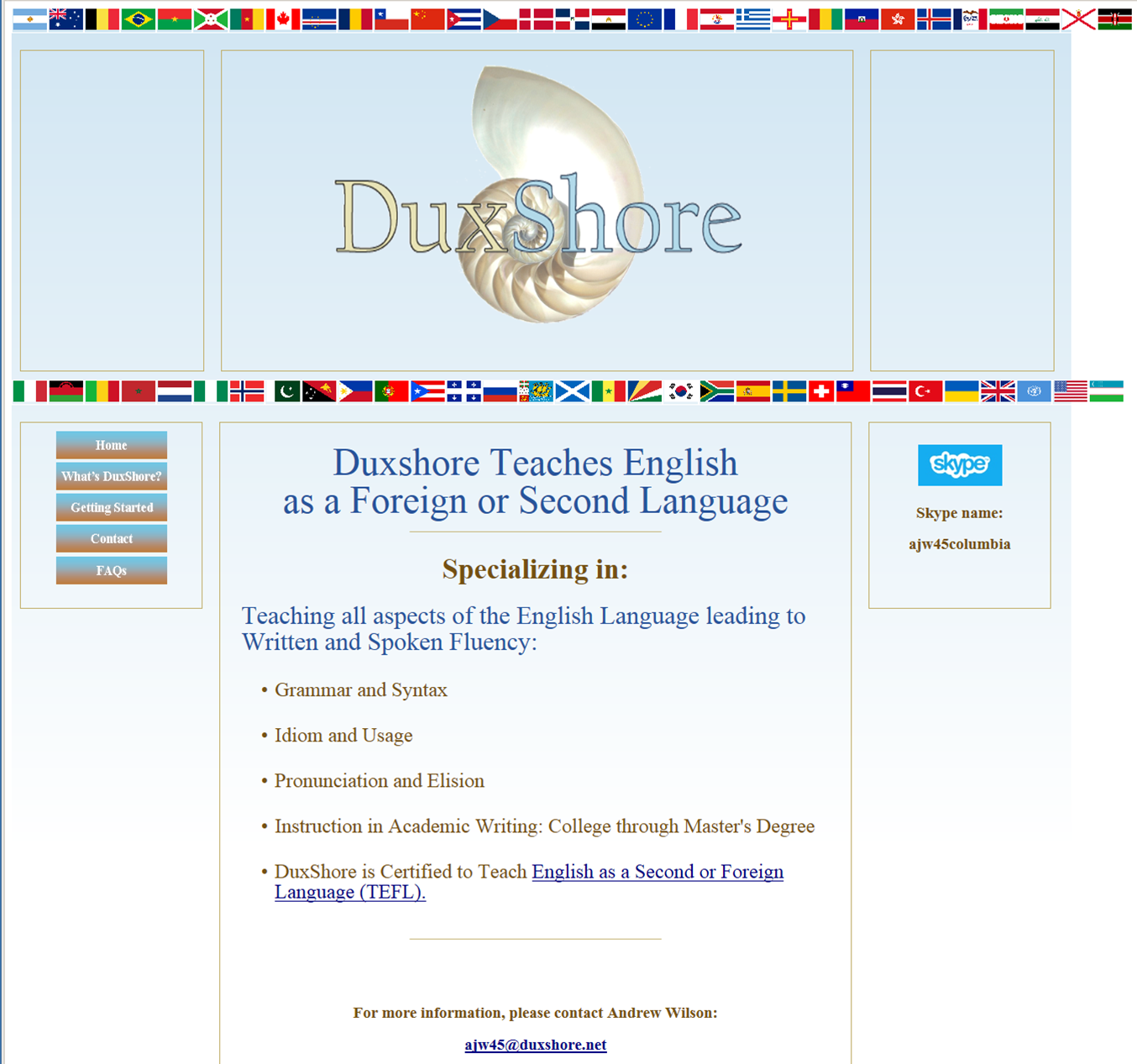 DuxShore.net Website Screen Shot