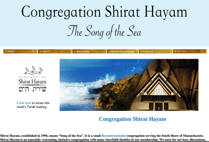 Congregation Shirat Hayam Website Screen Shot