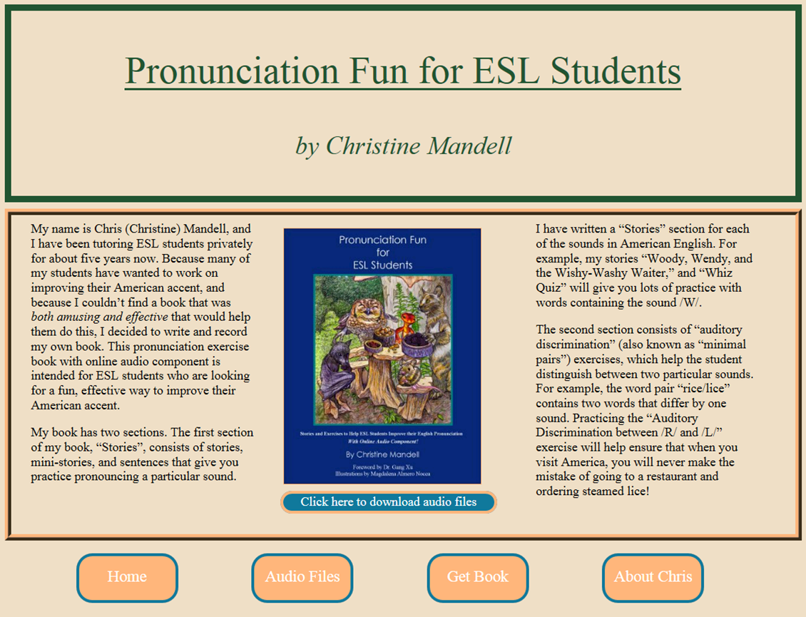 christinemandell.com Homepage